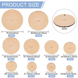 BENECREAT 20pcs 10 Sizes Pom Pom Maker Circle Wood Pompom Maker Tool Flat Round Pom Ball Craft Tool Set Trimming Guide for Needle Craft DIY Wool Knitting Craft