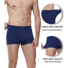 wirarpa Men's Cotton Trunks Underwear Short Leg Covered Band Boxer Briefs Multicolor 4 Pack,Size M