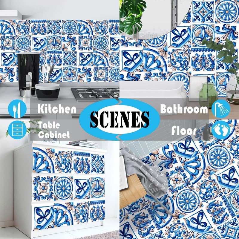 Tile Stickers Wall Decor Bathroom Kitchen Wall Sticker Waterproof PVC