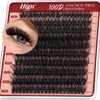 Higu clace Fluffy-Cluster-Lashes 100D Individual-Eyelashes 12-20mm Volume Lash-Clusters D Curl