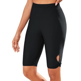 GRAPENT Black Bikini Bottoms Black Swimsuit Bottoms Womens Black Swimsuit Black Bathing Suit Bottoms for Women Swim Leggings for Women Swimwear Board Shorts Black Size Large US Size 12 to Size 14