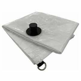 5' ft x 5' ft White Emergency Roof Leak Diverter Tarp with Drain - (1 Pack)
