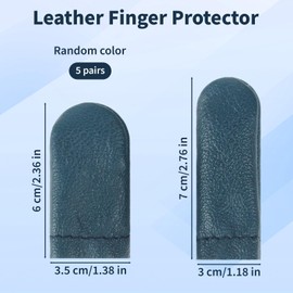 10 PCS Leather Finger Protector Needle - Needle Felting Knitting Finger Protector, Needle Felting Knitting Finger Thimble Guards Tools, Needlework Fingers Thumb Protection Sleeve Cots(Random Color)