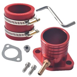 QASKEHKT Racing Intake Manifold Pipe Inlet Adapter Kit for Predator 301cc 420cc 459cc GX340 GX390 GX270 11Hp 13Hp Engine VM34 Carburetor Mini Bike Go Kart Lawnmower Powersports Parts Red