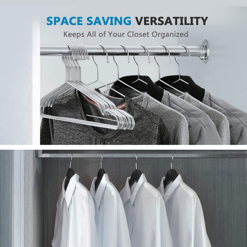 Fayleeko Wire Coat Hangers - 17.7 Inch Heavy Duty Stainless