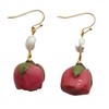 Pure natural flowers，Handcrafted Real Rose Drop Earrings with Pearl Accents,