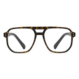 OWTXIS Aviator Reading Glasses for Women Men Oversized Retro Blue Light Blocking Readers with Spring Hinge (Tortoise, +2.50)