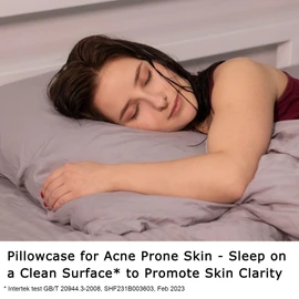 Anti Acne Pillowcase - King Size 20"x36" with Zipper, Premium 75% Viscose Derived from Bamboo, 25% Modal Blend, Gray, 1 Piece - Cooling Silky Satin Pillow Case - Oeko-TEX Certified
