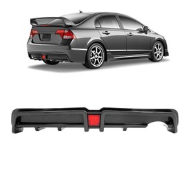 JMTAAT Rear Bumper Diffuser Compatible with 2006-2011 Honda Civic 4 Door Sedan Rear Lower Bumper Lip Splitter Valance with LED Brake Light Bumper Spoiler Carbon Fiber Color