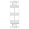 Leviton QuickPort Decora Insert, 4-Port, 41644-W, White