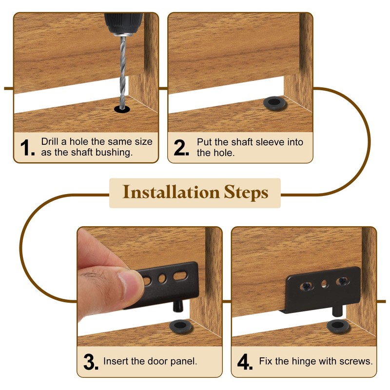 uxcell 1Set Pivot Hinge, 40 x 18 mm Heavy Duty