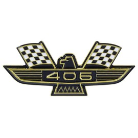 Auto Krafters Compatible/Replacement for Fender Emblem “406” Eagle Gold Front Left or Right 1962 Galaxie 500 Sunliner Victoria XL with 406 Engine (C2AZ-16228C)