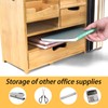 ZOOFOX Bamboo Desk Organizer with Adjustable File Holder, Mail Organizer
