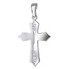 Materia KA-115 Small Cross Necklace 925 Silver with Zirconia Matte