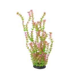 CNZ Aquarium Plastic Plant Decoration w Ceramic Base Medium 15-inch, Green Beauty