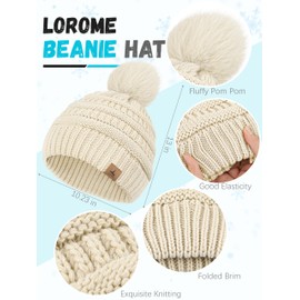 Winter Hat Scarf Gloves and Ear Warmer, Warm Knit Beanie Hat Touch Screen Gloves Set Winter Gifts Neck Scarves for Women