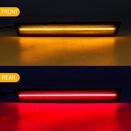 R&F Auto 4PCS LED Amber Red Side Marker Lights for Challenger 2015-2023, Smoked Lens, Replace OEM#: 68195788AB, 68195797AB