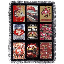 Handmade San Francisco 49ers Football Fleece Blanket 9 Panel Custom Photo Throw Blanket