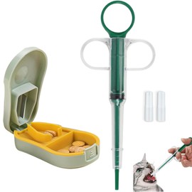 Paifeancodill Pet Piller Gun, Pets Pill Shooter & Pill Crusher and Cutter, Dog Pill Shooter, Tablet Soft Tip Syringe, Tablet Feeder Pet Pill Plunger Popper, Pet Medical Feeding Dispenser Tool (Green)