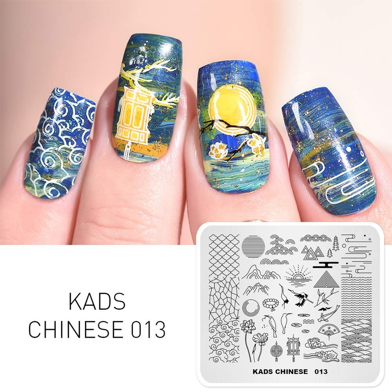 Alexnailart Nail Art Stamping Plate Chinese Style Summer Template Image