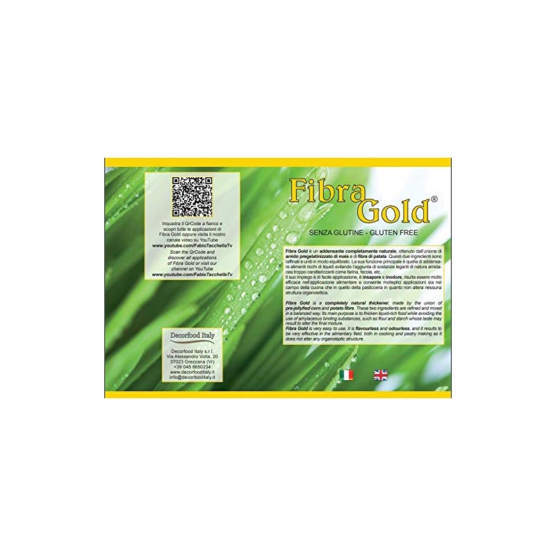 Fibra Gold 750 gr Senza Glutine addensante a freddo e