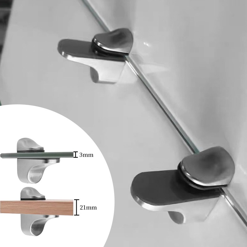 CHMYY 4 Pcs Metal Bracket, Glass Shelf Bracket, Adjustable Zinc