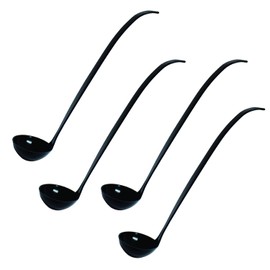 Party Essentials Plastic 2-Ounce Salad Dressing/Serving Ladle, 4-Count, Black