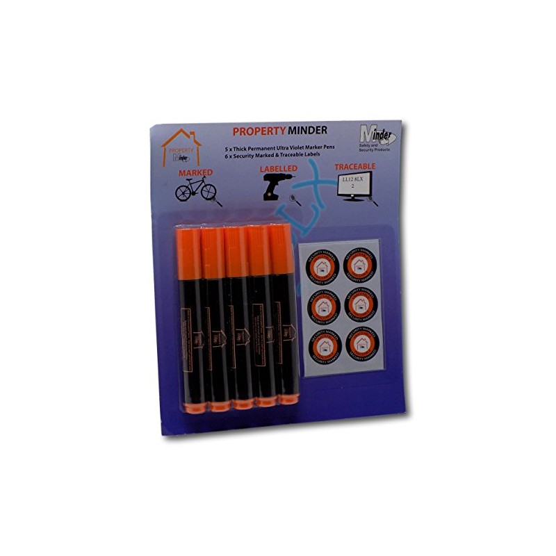 Minder Property Marking Pens - Including 5 x Invisible UV