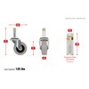 Shepherd Hardware 9790 2-Inch Swivel Stem Caster, Rubber Wheel, 7/16-Inch