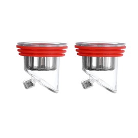 sourcing map Odor Proof Floor Drain, Anti-Sewer Backflow One-Way Preventer (2PCS, Red 1.3"-1.8")