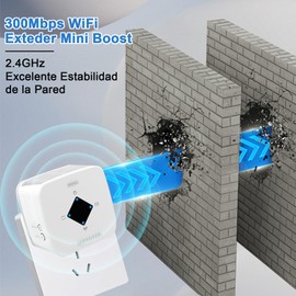 OVQZAW 300Mbps Extensor de Señal WiFi, Repetidor de Señal WiFi,Puerto Ethernet, Admite Modo Ap/Repetidor, Cobertura Total de Larga Distancia, Capacidad 30 Dispositivos