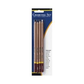Pro Art 3 Degree Pencil Set Charcoal & White 4pc Carded