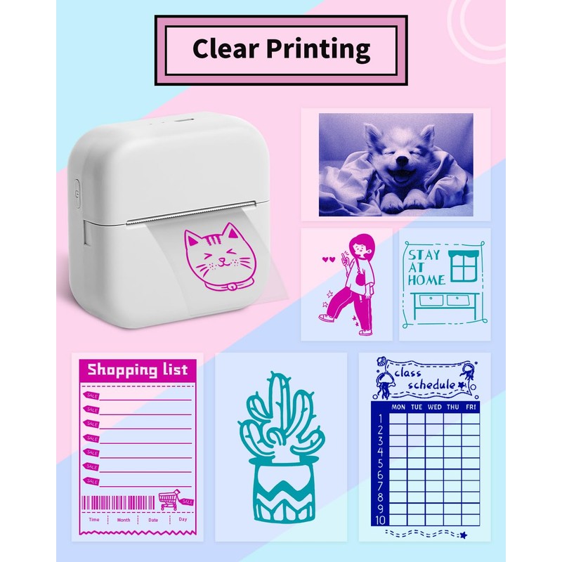 Phomemo Thermal Paper for Mini Printer, Sticker Printer Paper Roll