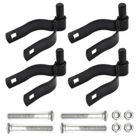 (4 Pack) 1-3/8" Pressed Steel Chain Link Fence Gate Post Hinge, Heavy-Duty Chain Link Fence Male Hinge, with Nut/Bolt - Black