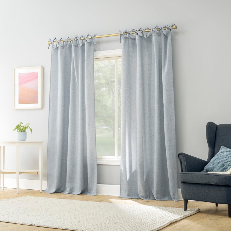 Sun Zero Roxy Generation Slub Texture Tacked Bow Semi-Sheer Tie