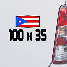 Custom Brother - 100 x 35 Puerto Rico Puerto Rican Black Color Car Laptop Wall Bumper Decal Sticker, DesR95