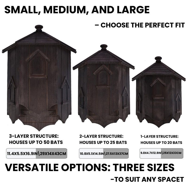 Eco-Friendly Wooden Bat House| Handcrafted Cedar Bat Shelter | Wildlife