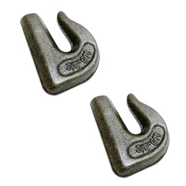 TGBoBiFiveY 2 Pack 3/8'' Weld-On Forged Clevis Grab Chain Hooks, Heavy Duty Grade 70 Load Limit: 6600 lbs fit Welding onto Tractors or Excavators, Truck, Forklift, Trailers, Car