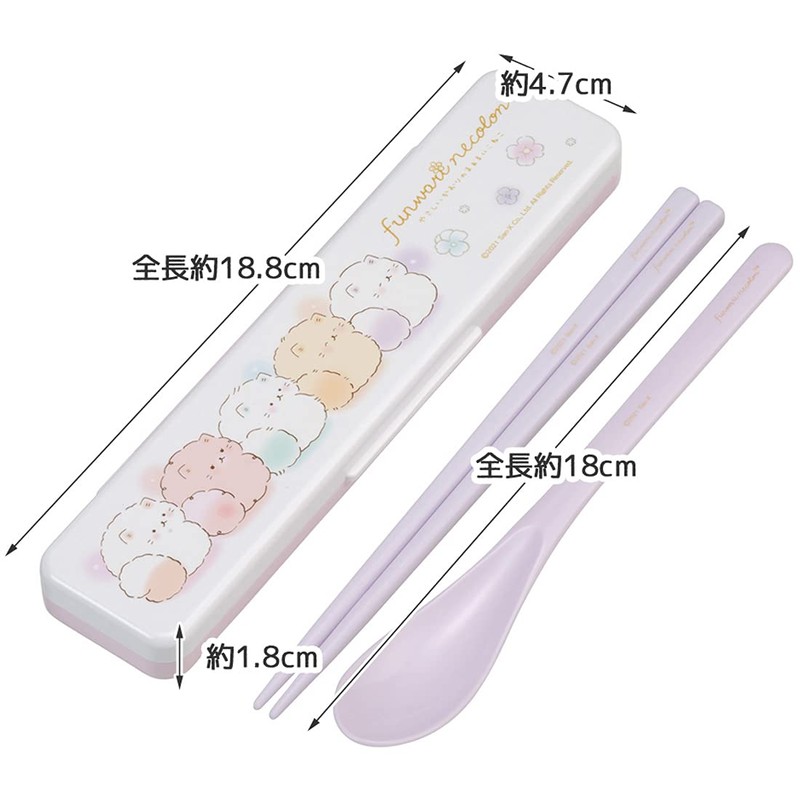 Skater CCS3SAAG-A Chopsticks and Spoon Set, Funwari Necolon, Silver Ion,