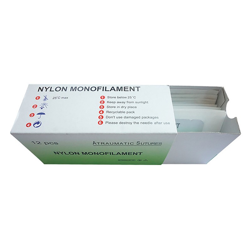 12PCS Suture Thread Individual Package Stainless Steel Nylon Suture Thread