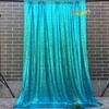 LQIAO Sequin Backdrop 4x10ft Teal Blue Curtain Panels Sequin Fabric
