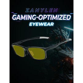 ZanyLen Gaming Glasses | Blue Light Blocking Computer Screen Glasses | Anti Eye Strain Protection for Men and Women (Black)