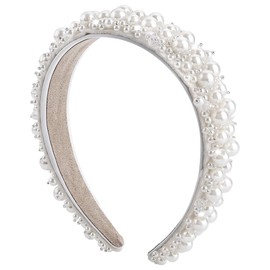 ieron Women Faux Pearl Headbands White Faux Pearl Hair Bands Headband Bridal Headwear Wedding Hair Styling Accessories for Women Girls