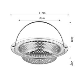 Pack of 2 Sink Strainer with Handle, Stainless Steel Sink Strainer, Kitchen Sink, Sink Strainer, Clogging Protection, Kitchen Drain Sink (11 x 8 x 2 cm)