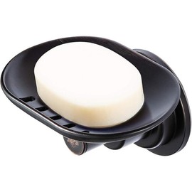 Suction Soap Dish Oil Rubbed Bronze,Super Powerful Vacuum Suction Shower Soap Holder with Drain,Elegant Suction Cup Soap Dish for Shower Bathroom Kitchen - Color: Suction Soap Dish-oil Rubbed Bronze