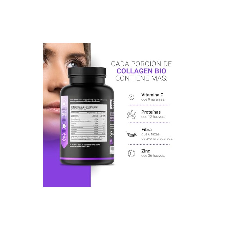 Life Biotina Colágeno Vitamina 200 Cápsulas