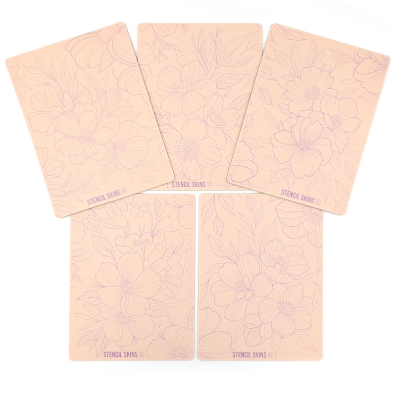 Pre-Printed Tattoo Practice Skins with Stencils | 3mm Fake Skins