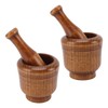 Garlic Grinder Bowl Jujube Wood Herb Crushing Bowl Multipurpose Spice