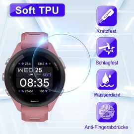 Pack of 4 Screen Protectors for Garmin Forerunner 965 Screen Protector, 0.33 mm Easy Installation Protection for Garmin Forerunner 965 Film, [Anti-Fingerprint] HD TPU Soft for Forerunner 965 Screen