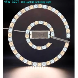 45W LED Close to Ceiling Flush Mount Fan Fandelier Retrofit Light Kit Replacement Engine Panel Board Light Bulb, 3CCT 3000K/4500K/6000K (45W)
